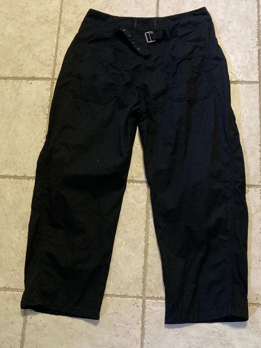 PILCRO Pants Barrel Jeans THE ARIN Buckle Back Black Linen Cotton 31 - Picture 6 of 9